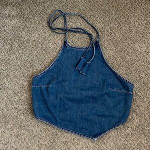 Denim halter top
